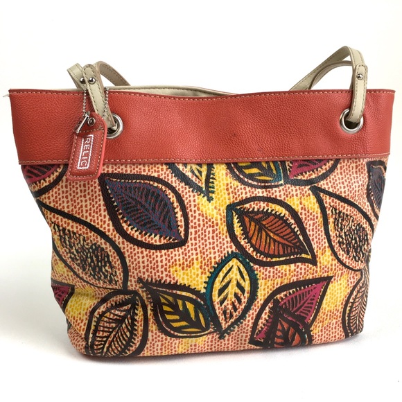 Relic Handbags - Relic Caraway Tote Bag Fall Orange Leaf Print